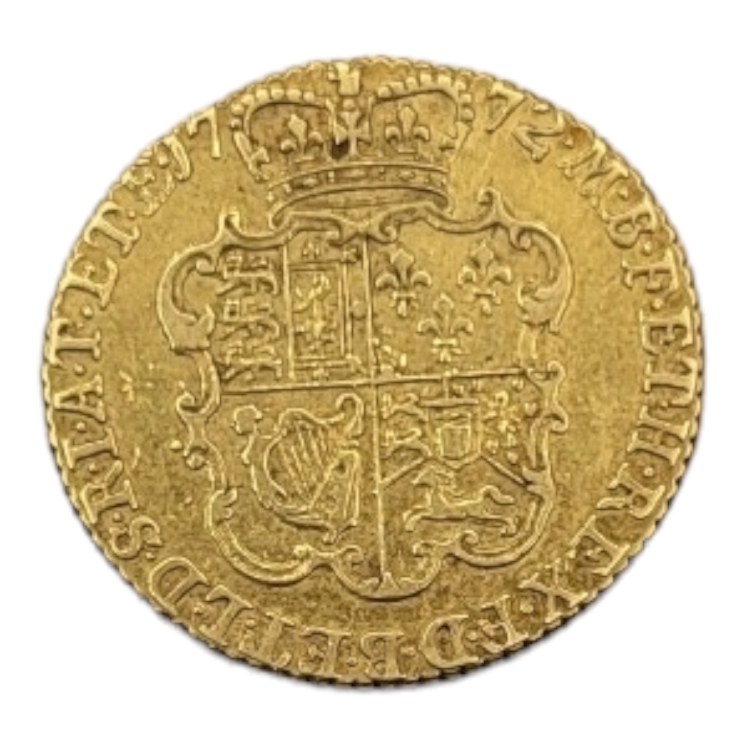 A KING GEORGE III 22CT GOLD FULL GUINEA COIN, DATED 1772 With portrait bust, bearing garnished crown - Image 2 of 3