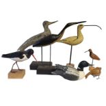 A MIXED SELECTION OF FIVE LATE 20TH CENTURY WOOD COMPOSITION MODELS OF A SEA BIRDS All painted
