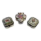 A COLLECTION OF THREE CONTINENTAL PORCELAIN TRINKET BOXES To include a box decorated with an