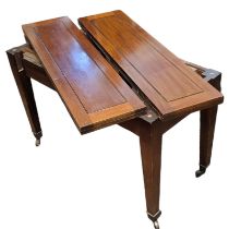 JOSEPH FITTER OF BIRMINGHAM, A RARE 19TH CENTURY MAHOGANY MILITARY EXTENDING DINING TABLE With