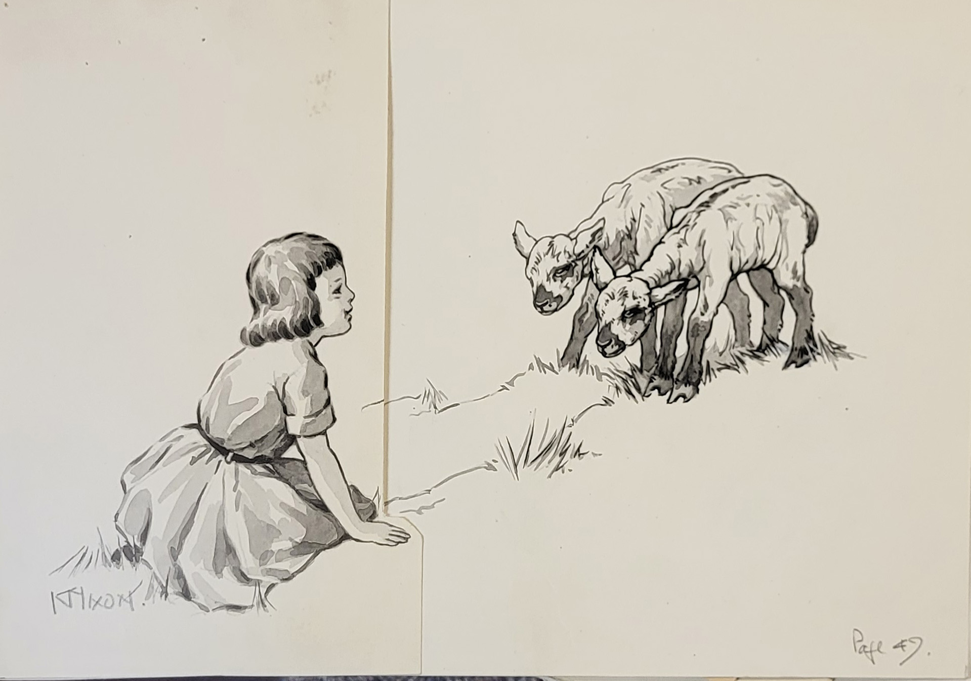 KAY NIXON, BRITISH, 1895 - 1988, WASHED MONOCHROME A collection of eight studies of farm animals and - Image 8 of 19