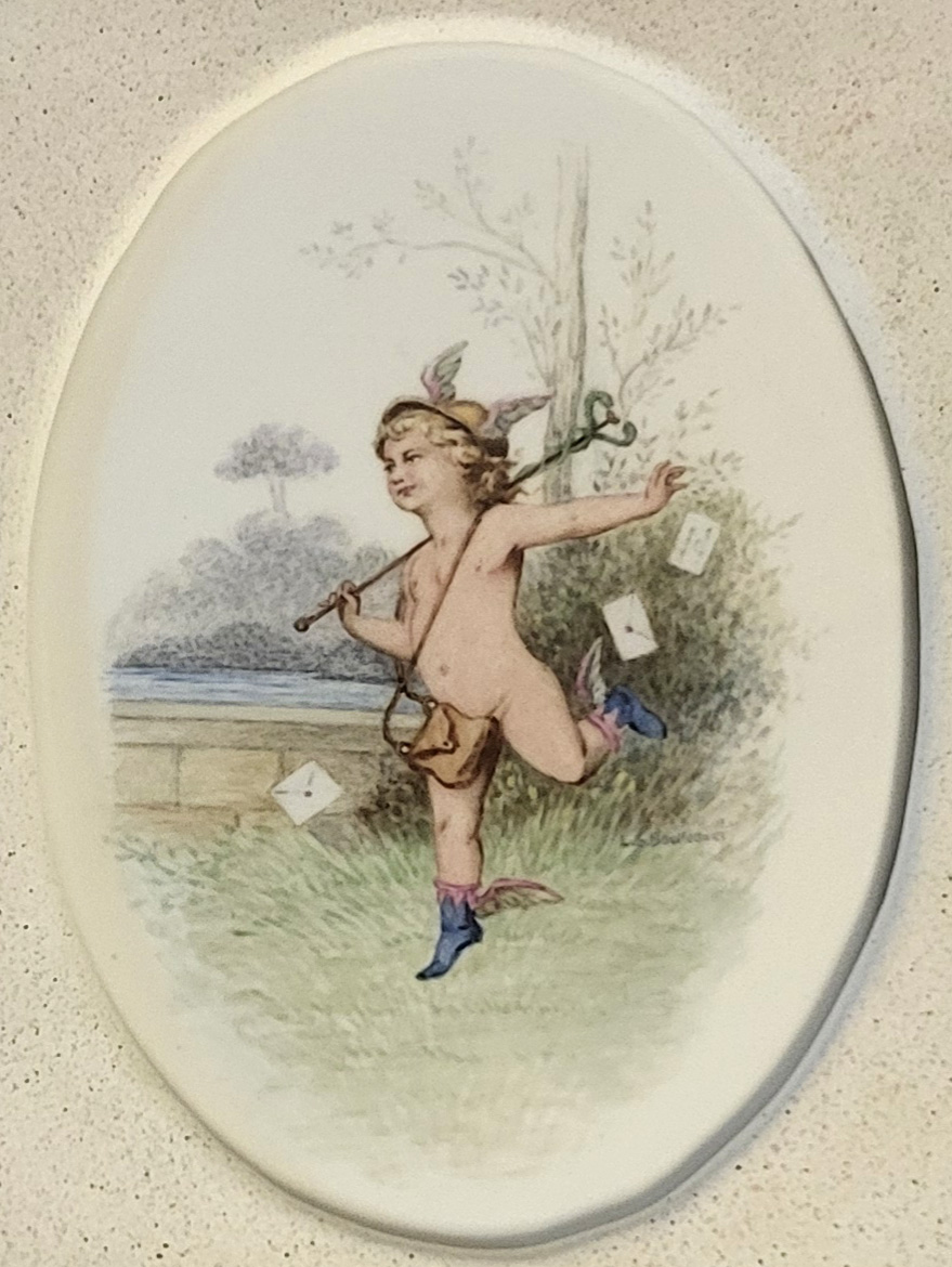 LUCIEN BOULLEMIER FOR MINTON, A PAIR OF OVAL PORCELAIN PLAQUES Polychrome enamelled with cherubs, - Bild 12 aus 15