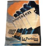 PHILI, PIERRE GRACH, 1898 - 1987, A 20TH CENTURY POSTER ON LINEN Titled ‘Le Parisien Tous Lis