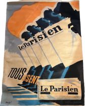 PHILI, PIERRE GRACH, 1898 - 1987, A 20TH CENTURY POSTER ON LINEN Titled ‘Le Parisien Tous Lis