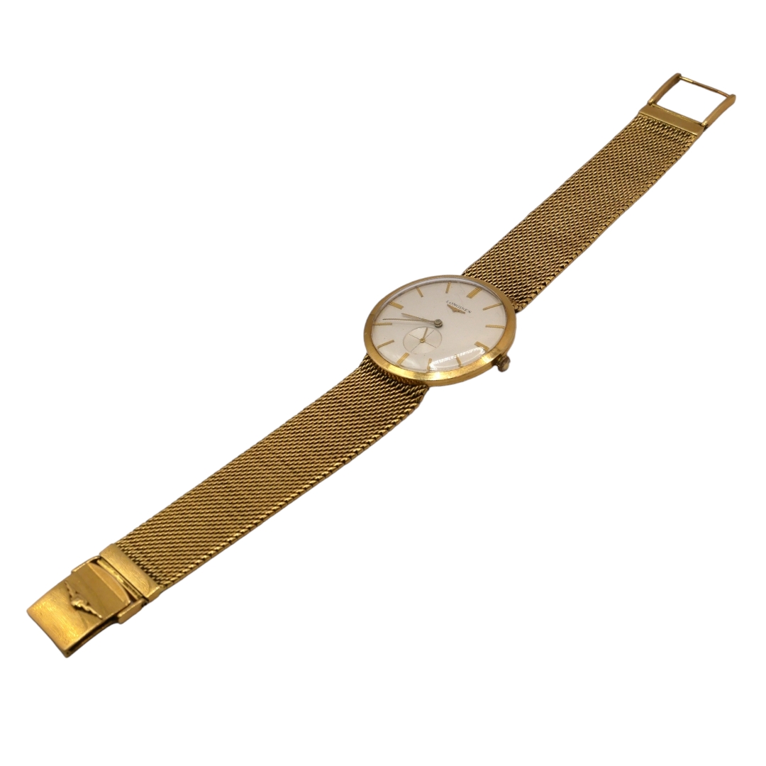 LONGINES, A VINTAGE 18CT YELLOW GOLD 19.4 CALBRE WRISTWATCH, CIRCA 1959, CASE & STRAP HALLMARKED FOR - Image 2 of 5