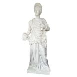 A LIFE SIZE PLASTER CAST OF THE FEMALE STATUE KNOWN AS MUSE DE LOUVECIENNES Roman statue of the