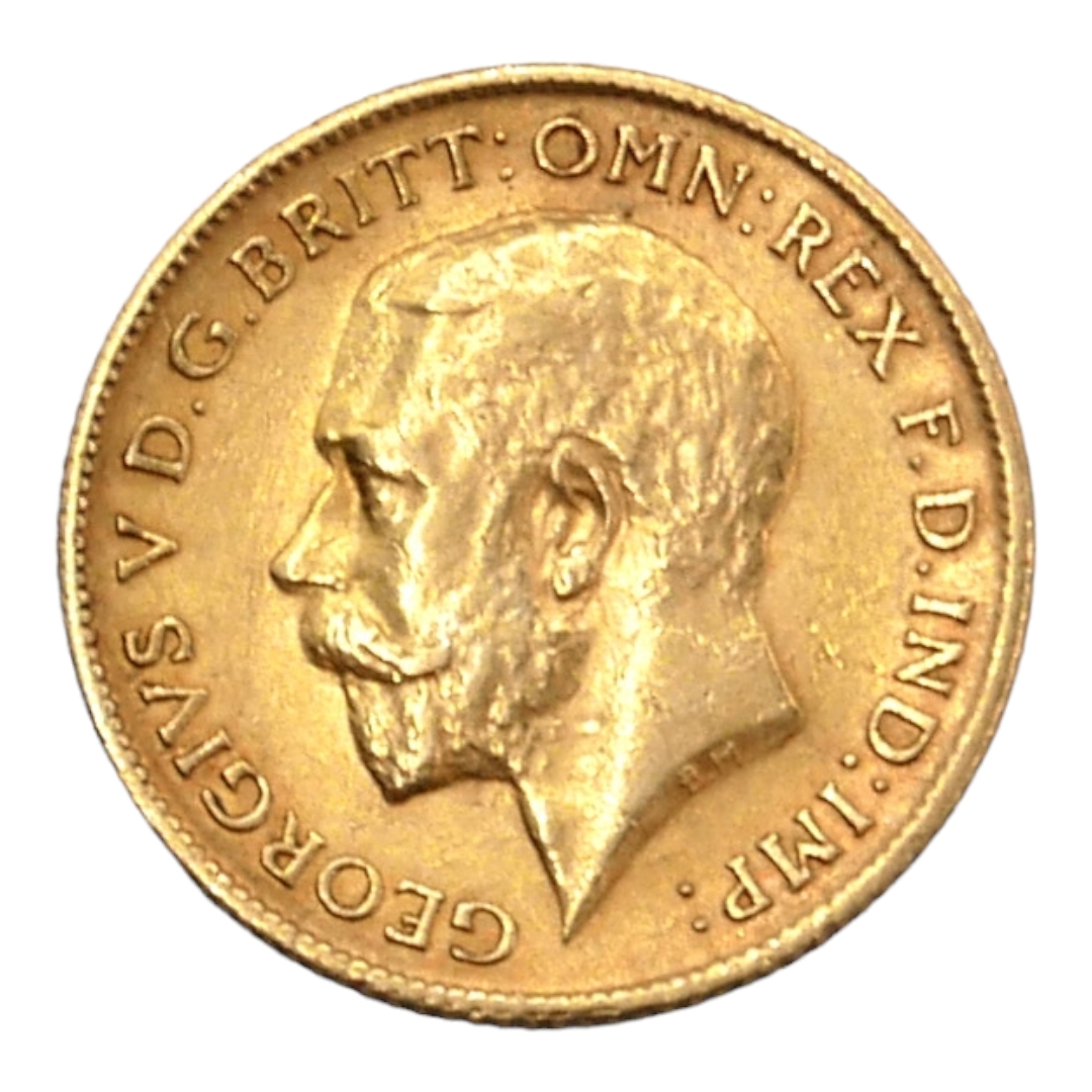 A 22CT GOLD GEORGE V HALF SOVEREIGN, DATED 1912. (diameter 19mm, 4g) - Image 2 of 2