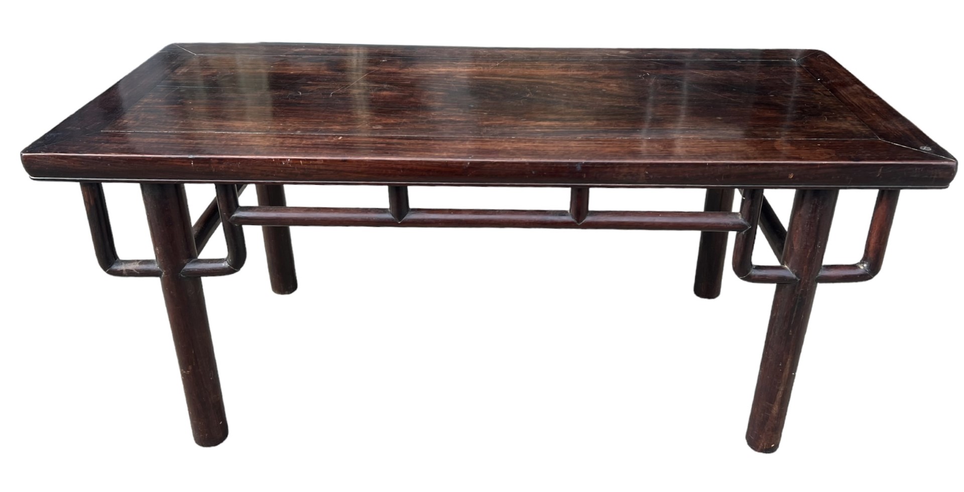 A RARE 17TH CENTURY CHINESE ZITAN LOW TABLE The single panelled top set within a rectangular frame - Image 7 of 15