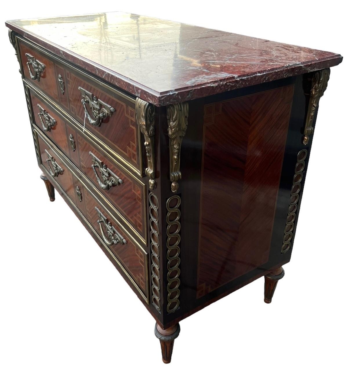 MANNER OF JEAN-HENRI RIESENER, A LATE 19TH CENTURY FRENCH LOUIS XVI DESIGN KINGWOOD AND GILT METAL - Image 4 of 6