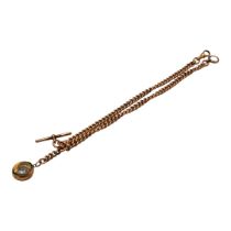 HENRY WILLIAMSON LTD, LATE VICTORIAN/EARLY EDWARDIAN 9CT ROSE GOLD ALBERT POCKET WATCH CHAIN WITH