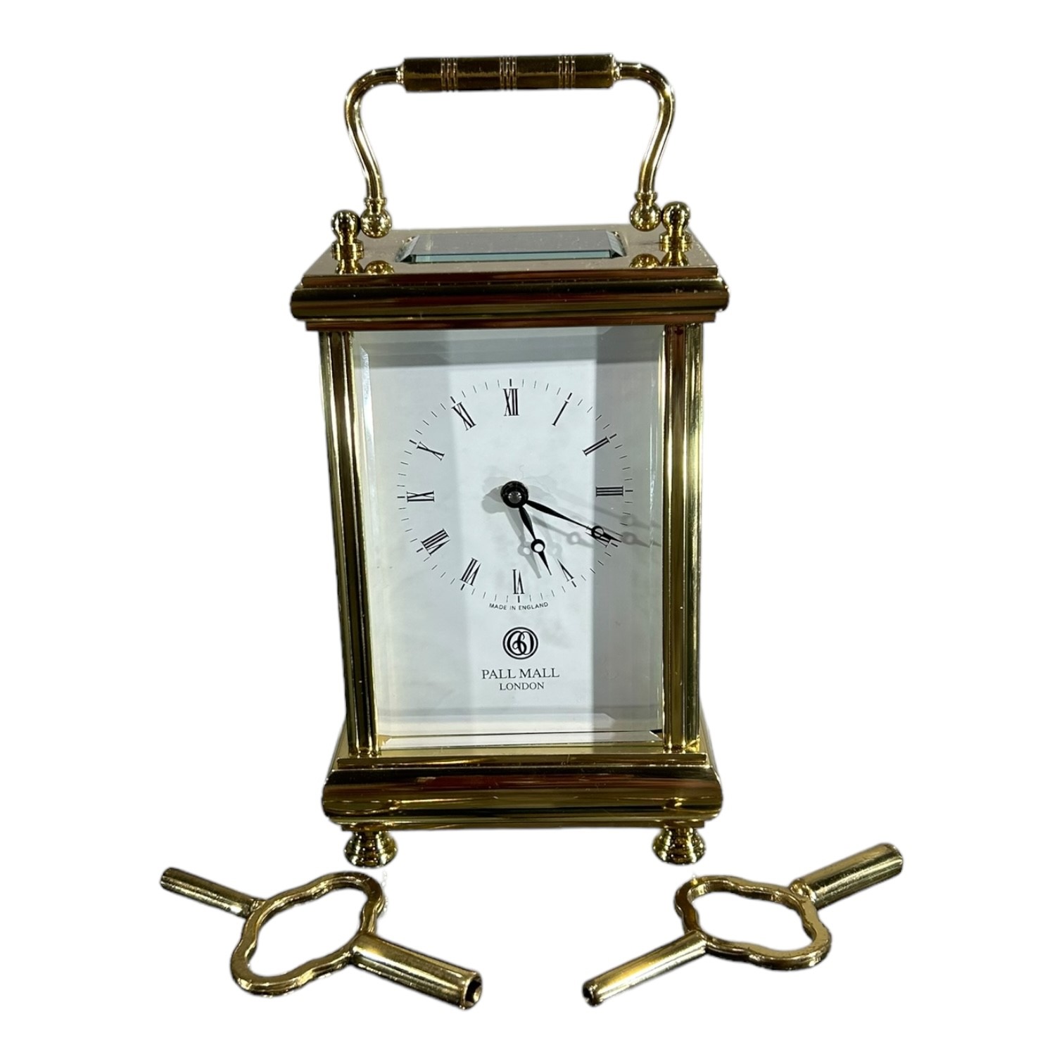 L'EPÉE FOR PALL MALL GOLDSMITHS, LONDON, AN EARLY 21ST CENTURY BRASS 8 DAY CARRIAGE CLOCK Having - Image 2 of 7