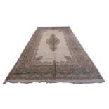 WITHDRAWN UNTIL THE 28TH OF MAY KIRMAN CIRCA 1920, WOOL PILE COTTON FOUNDATION CARPET/RUG.