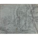 CIRCLE OF THOMAS GAINSBOROUGH, R.A. (SUDBURY 1727-1788 LONDON), CHALK DRAWING Woodland