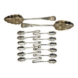 PROBABLY WILLIAM EDWARDS, A PAIR OF EARLY 19TH CENTURY GEORGE III SILVER BERRY SPOONS, HALLMARKED