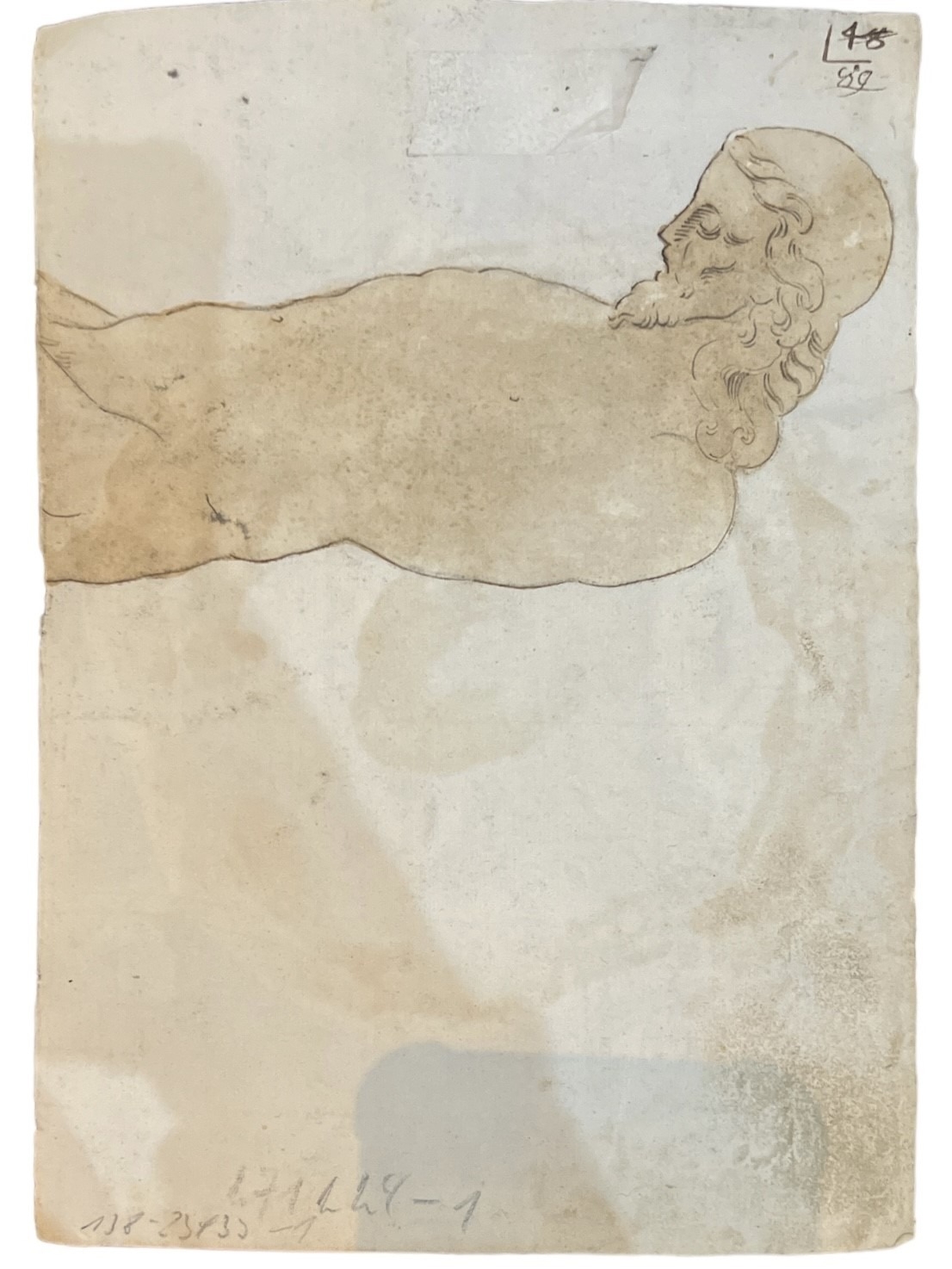 MANNER OF LUCA GIORDANO, NAPLES, 1634 - 1705, 17TH CENTURY ITALIAN PEN, INK AND WASH DRAWING - Image 3 of 3
