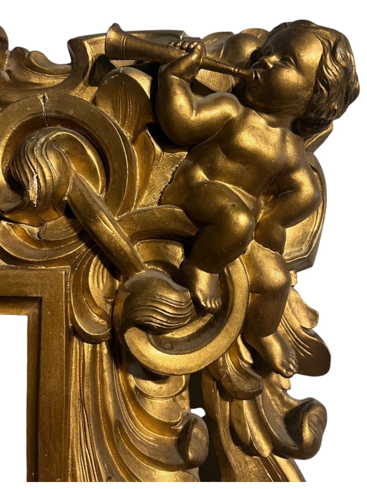 AN 18TH CENTURY ITALIAN FLORENTINE CARVED GILTWOOD MIRROR Decorated with scrolling foliage and - Image 7 of 8