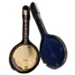 PARAMOUNT BY WILLIAM L. LANGE STYLE ‘C’ TENOR BANJO With inlaid resonator back, mother of pearl bird