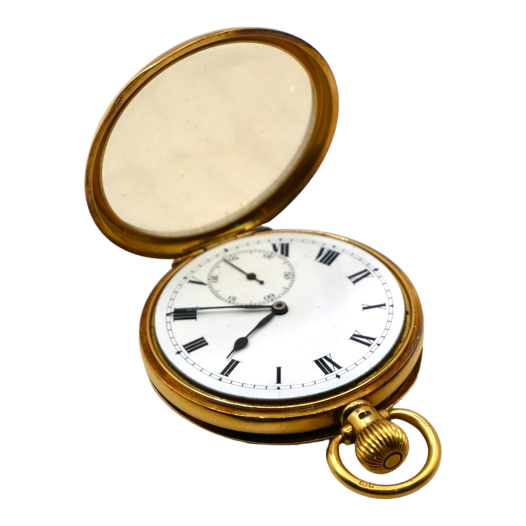 DENNISON WATCH CASE CO., AN ART DECO PERIOD, 18CT YELLOW GOLD OPEN FACED POCKET WATCH, HALLMARKED - Image 2 of 4
