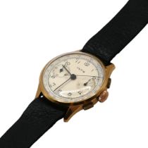 VETTA, 18CT YELLOW GOLD CASED WRISTWATCH Having silver dial, black steel hands, Arabic numerals in