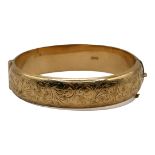 CROPP & FARR LTD, A VINTAGE 9CT GOLD YELLOW GOLD BANGLE, HALLMARKED BIRMINGHAM, 1976 Ovalesque form,