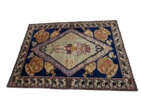 WITHDRAWN UNTIL THE 28TH OF MAY AZTEX DES RUMANIAN CIRCA 1930, WOOL PILE COTTON FOUNDATION CARPET/