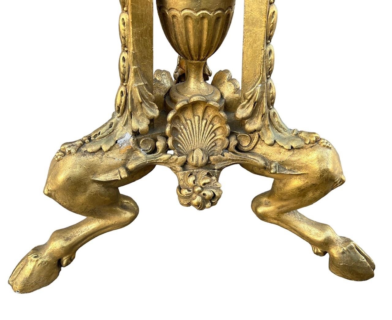 MANNER OF ROBERT ADAM, A PAIR OF 19TH CENTURY NEOCLASSICAL DESIGN CARVED GILTWOOD TORCHERE STANDS - Image 5 of 6