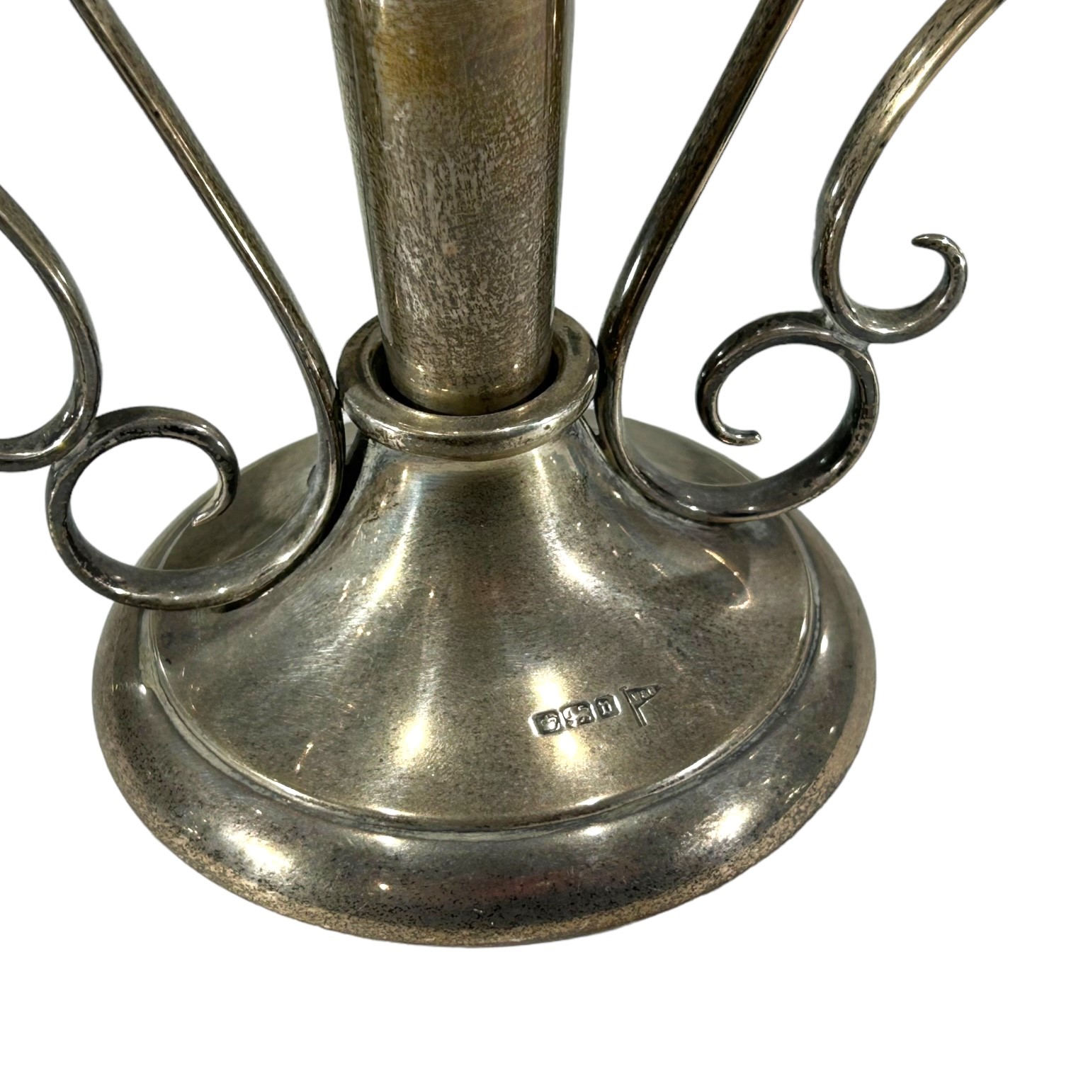 WALKER & HALL, AN EARLY 20TH CENTURY SILVER EPERGNE, HALLMARKED, SHEFFIELD, 1913 Three removable - Image 3 of 3