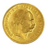 AUSTRO-HUNGARIAN 23.75CT FINE GOLD, FRANCIS JOSEPH I, 1 DUCAT COIN, DATED 1915. (diameter 20mm, 3.