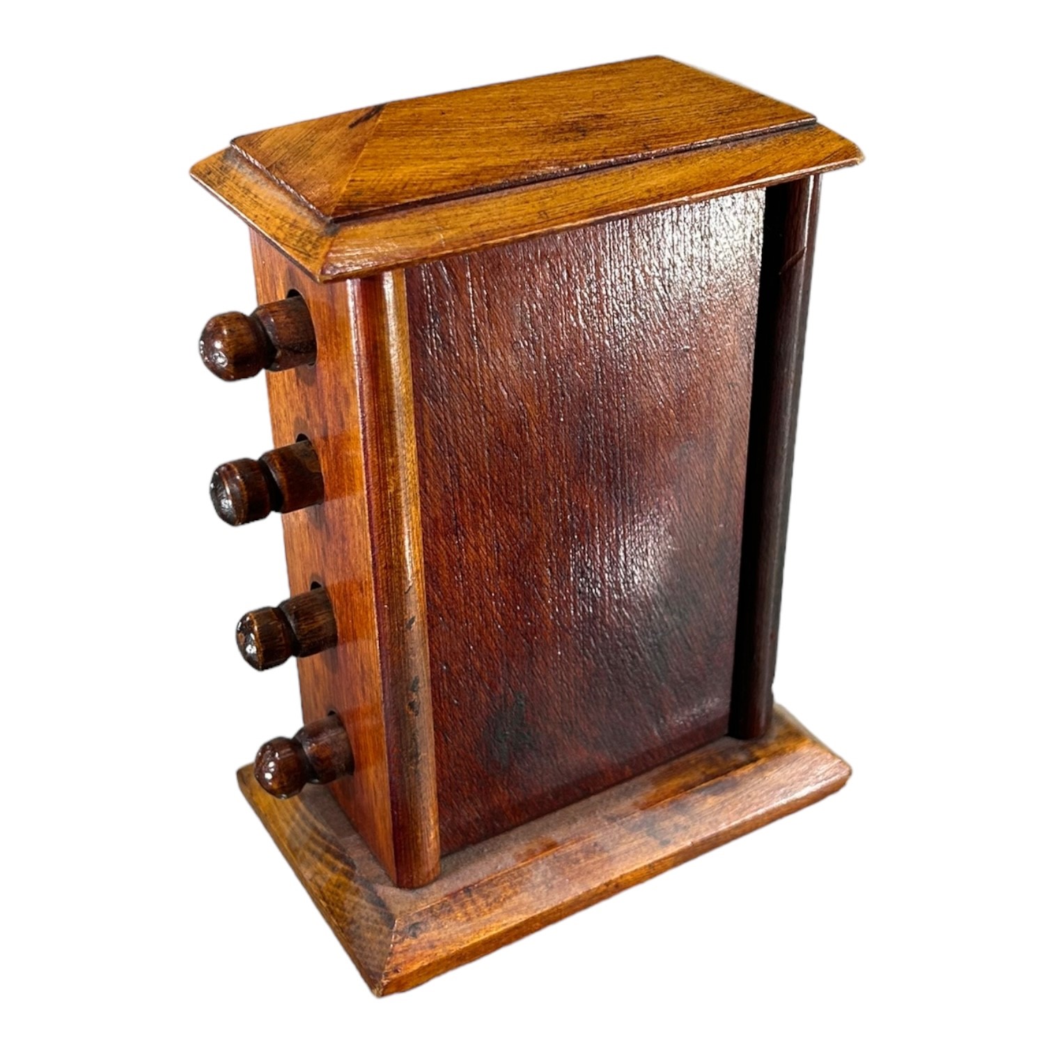 AN ART DECO PERIOD WOODEN PERPETUAL DESK CALENDAR. (h 16.5cm x w 12cm x d 7.5cm) - Image 3 of 3