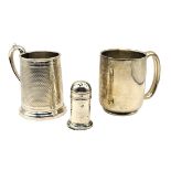 S. BLANCKENSEE & SON LTD, 20TH CENTURY SILVER MUG, HALLMARKED BIRMINGHAM, 1917, TOGETHER WITH