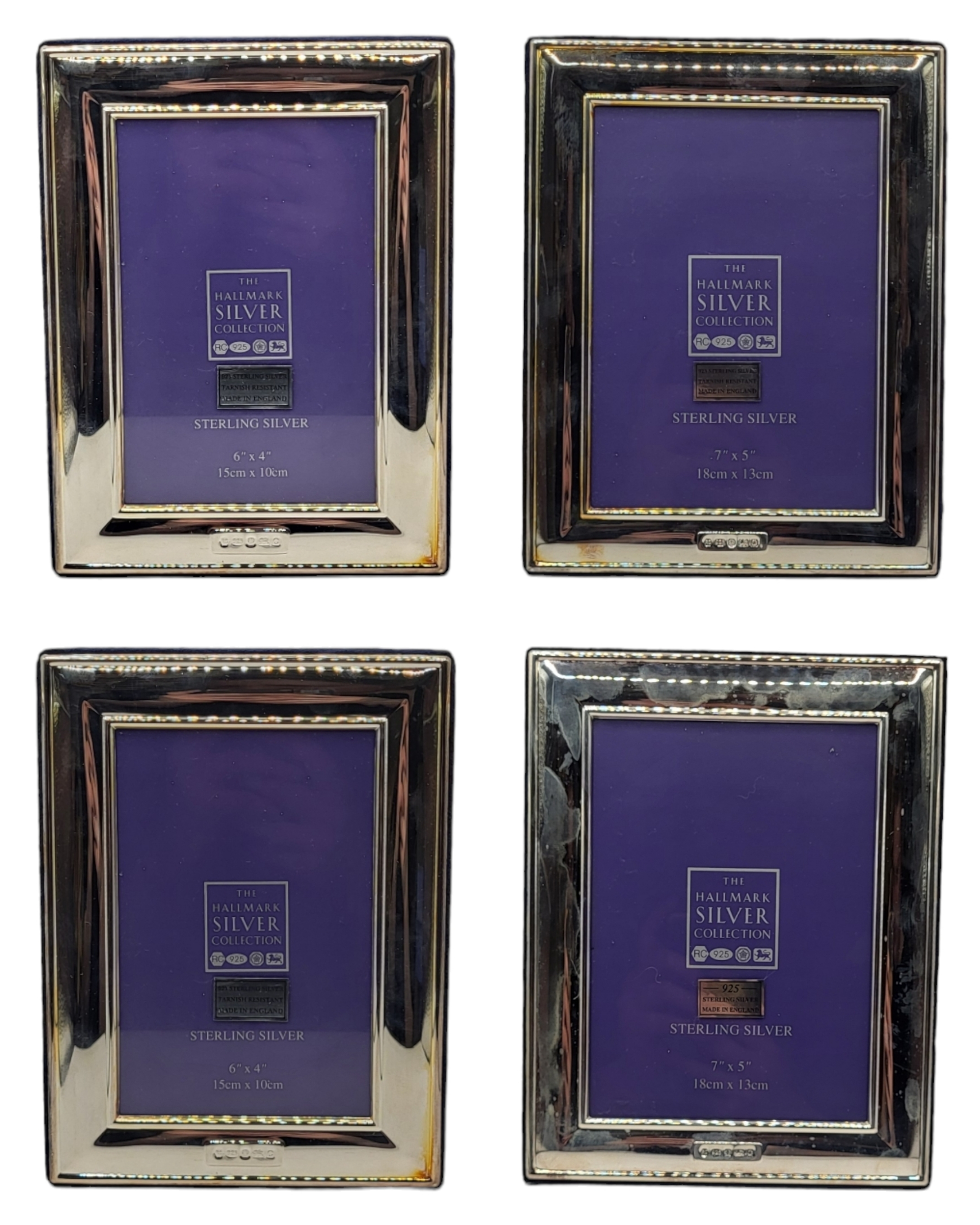 CARR'S OF SHEFFIELD LTD, A PAIR OF RECTANGULAR SILVER FRONTED PICTURE FRAMES, HALLMARKED SHEFFIELD