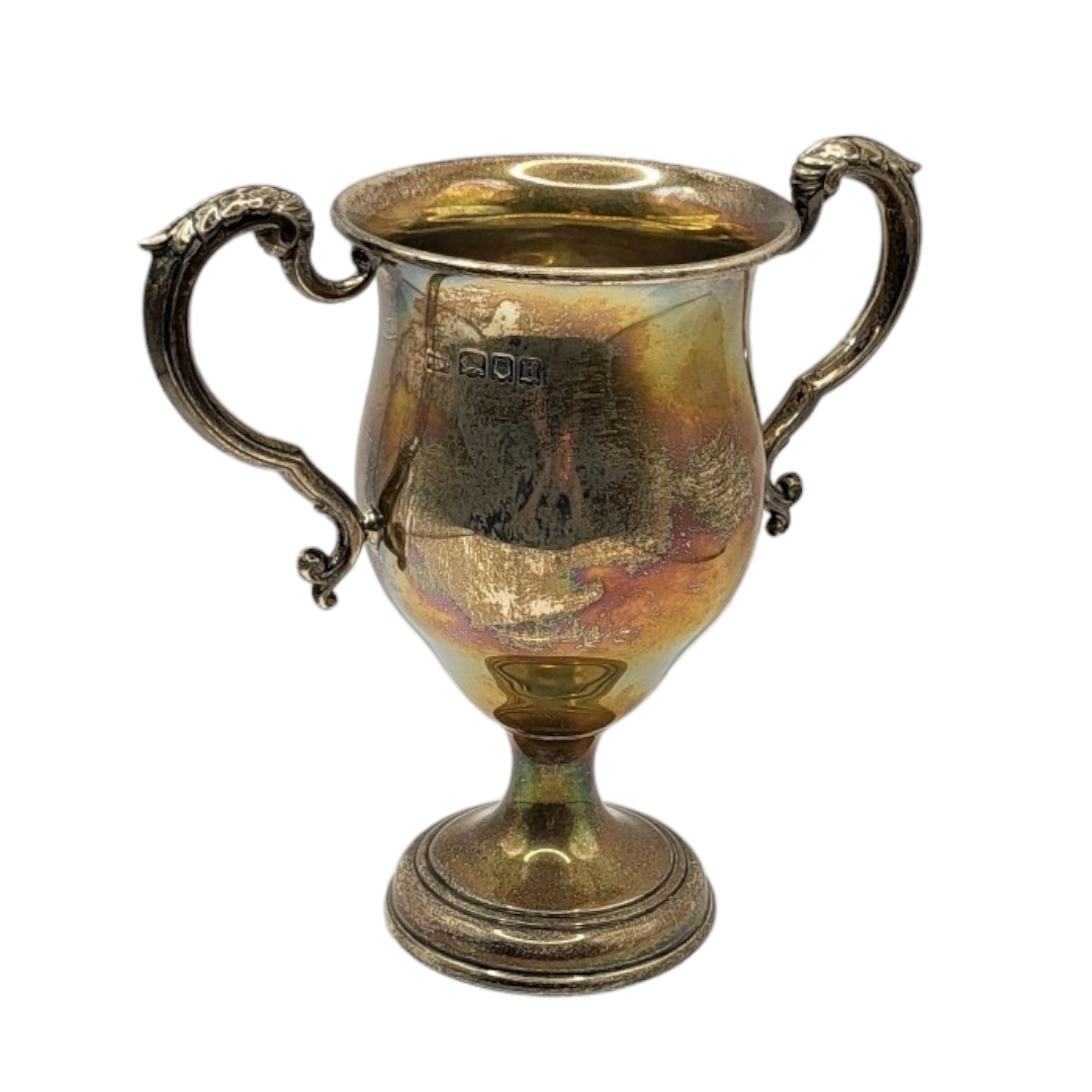 LANGLEY PARK GOLF CLUB, A 20TH CENTURY TWIN HANDLED TROPHY, HALLMARKED MAPPIN & WEBB, LONDON, 1917 - Image 3 of 3