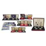 A COLLECTION OF NINETEEN ROYAL MINT SILVER PROOF COINS, MAJORITY BEING CASED Comprising Royal Mint