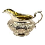 J. WRANGHAM & WILLIAM MOULSON, A 19TH CENTURY WILLIAM IV SILVER MILK JUG, HALLMARKED LONDON, 1837