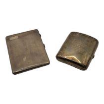 WALKER & HALL, TWO SILVER CIGARETTE CASES, HALLMARKED SHEFFIELD, 1918 AND BIRMINGHAM, 1930 1918