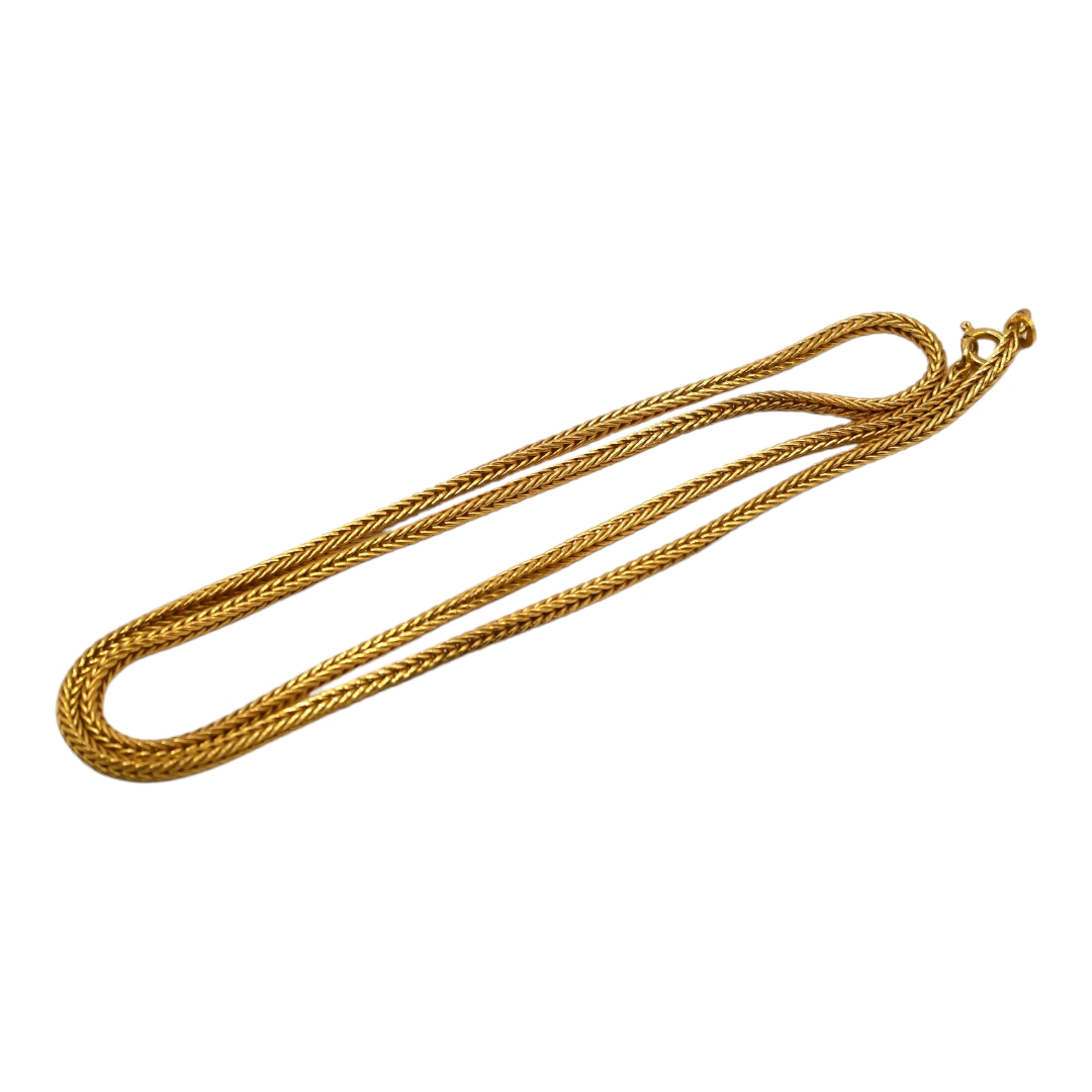 A VINTAGE 18CT YELLOW GOLD FOX LINK CHAIN. (length 51.5cm, 15.7g) - Image 2 of 2