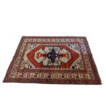 WITHDRAWN UNTIL THE 28TH OF MAY DOBAG TURKISH KAZAK DESIGN, CIRCA 1950, ALL WOOL CARPET/RUG (320 x