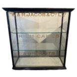 AN EARLY 20TH CENTURY W&R JACOBS & CO. LTD TABLETOP SHOP GLAZED CABINET Advertising rich cakes and