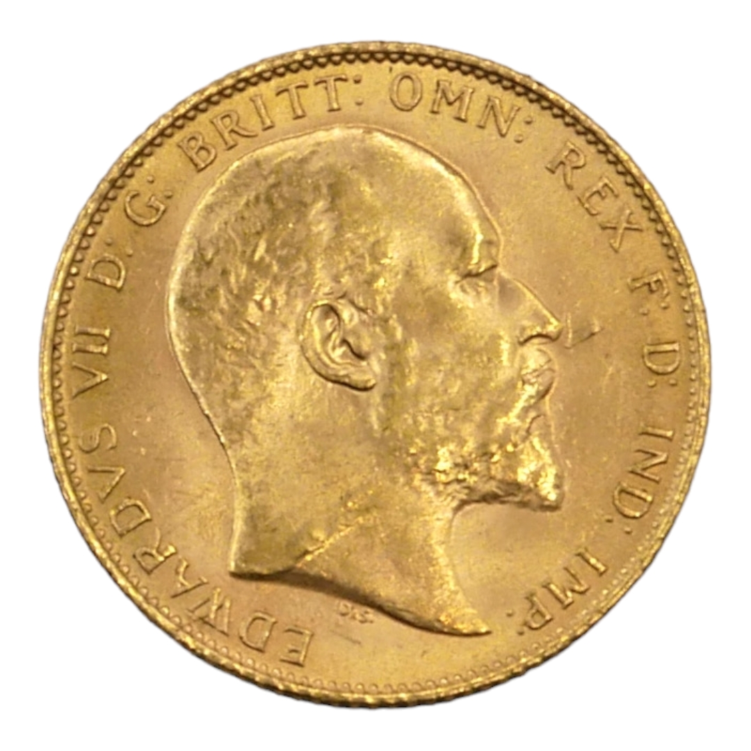 A 22CT GOLD GEORGE V FULL SOVEREIGN, DATED 1909. (diameter 22mm, 8g) - Image 2 of 2