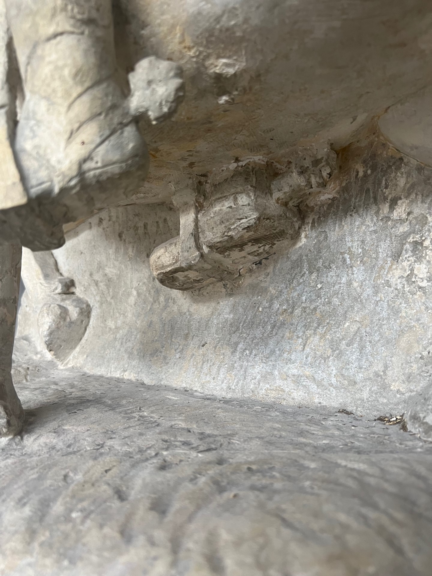 A LARGE RARE EARLY 16TH CENTURY FRENCH CARVED LIMESTONE GROUP, St. Martin on horseback sharing a - Image 10 of 15