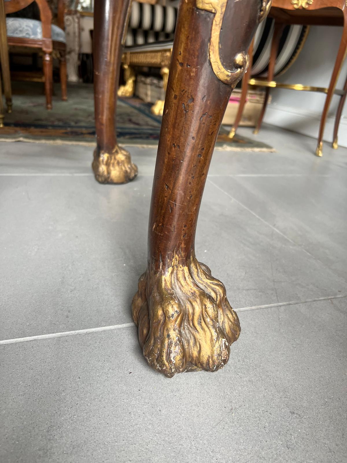 MANNER OF WILLIAM KENT, AN 18TH CENTURY CARVED WALNUT AND PARCEL GILT CENTRE TABLE The coloured - Image 13 of 39