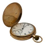 ELGIN NATIONAL WATCH CO., USA, AN EARLY 20TH CENTURY 9CT GOLD ELGIN DOUBLE HUNTER POCKET WATCH,