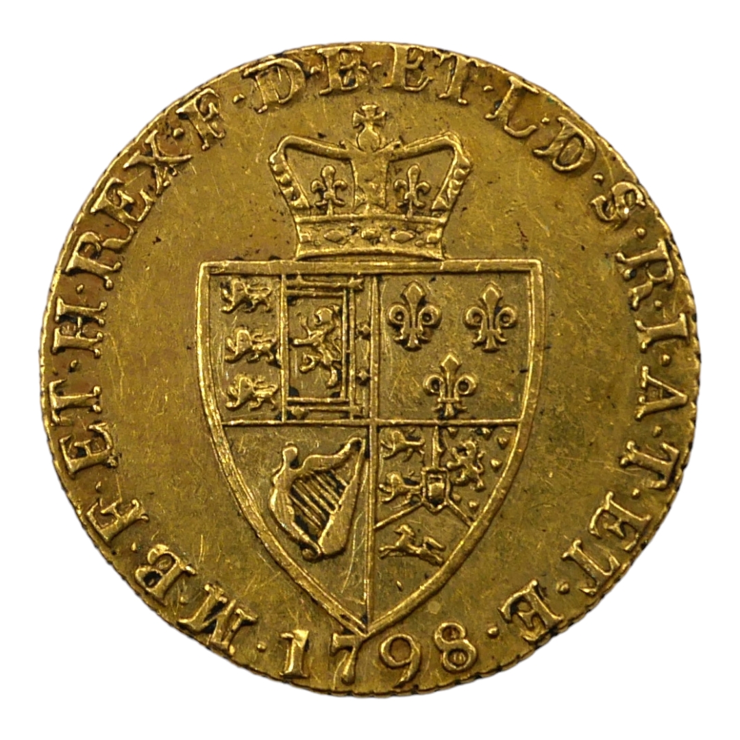 A GEORGE III 1798 ‘SPADE’ GUINEA GOLD COIN 5th portrait facing right. - Image 2 of 2