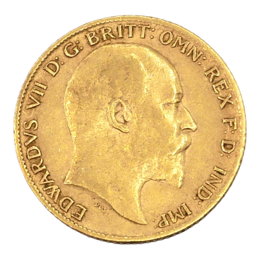 A 22CT GOLD GEORGE V HALF SOVEREIGN, DATED 1906. (diameter 19mm, 4g) - Image 2 of 2