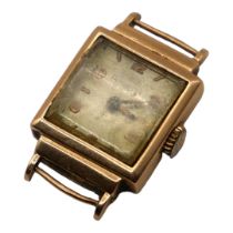 GIRARD PERREGAUX, SWISS, AN 18CT GOLD CASED WRISTWATCH MOVEMENT, CIRCA 1940’S/50’S Silver toned