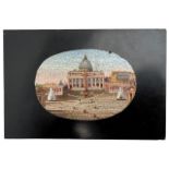 A 19TH CENTURY ITALIAN GRAND TOUR MICRO MOSAIC PAPERWEIGHT St. Peter's Basilica and Square set