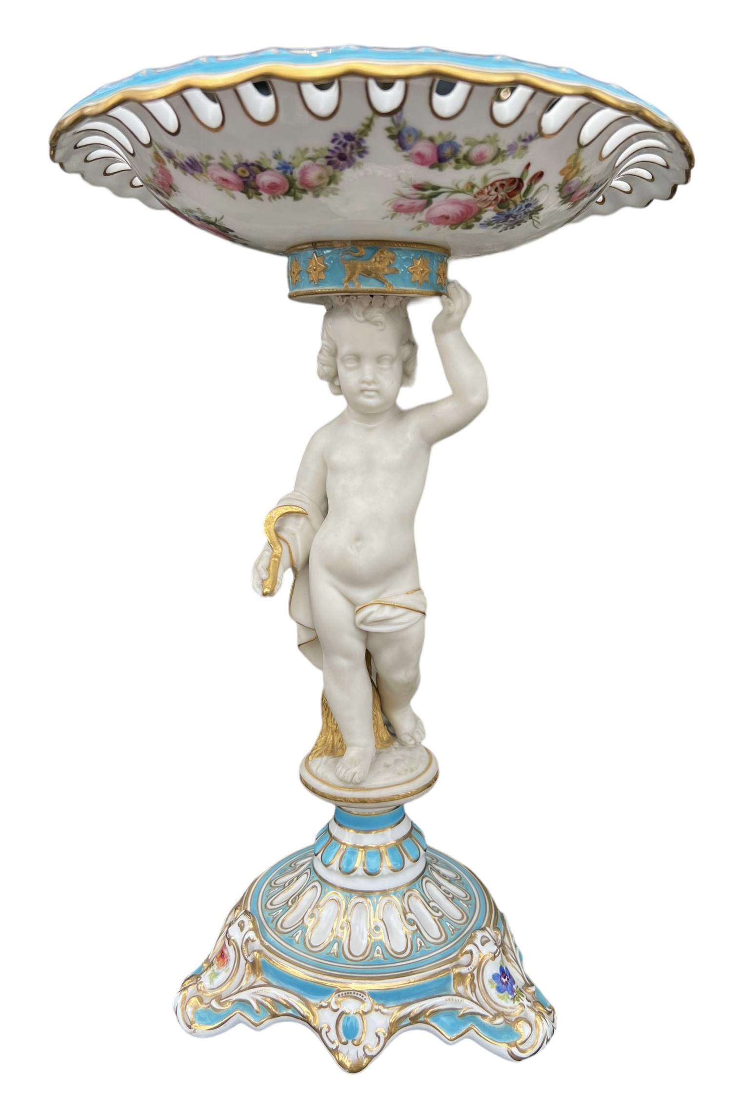 COPELAND, A FINE SET OF FOUR 19TH CENTURY HAND PAINTED PORCELAIN TAZZAS Representing the four - Image 4 of 8