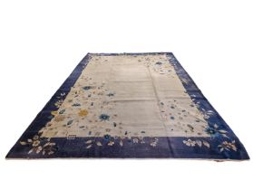 WITHDRAWN UNTIL THE 28TH OF MAY CHINESE CIRCA 1920, WOOL PILE COTTON FOUNDATION CARPET/RUG. (430 x