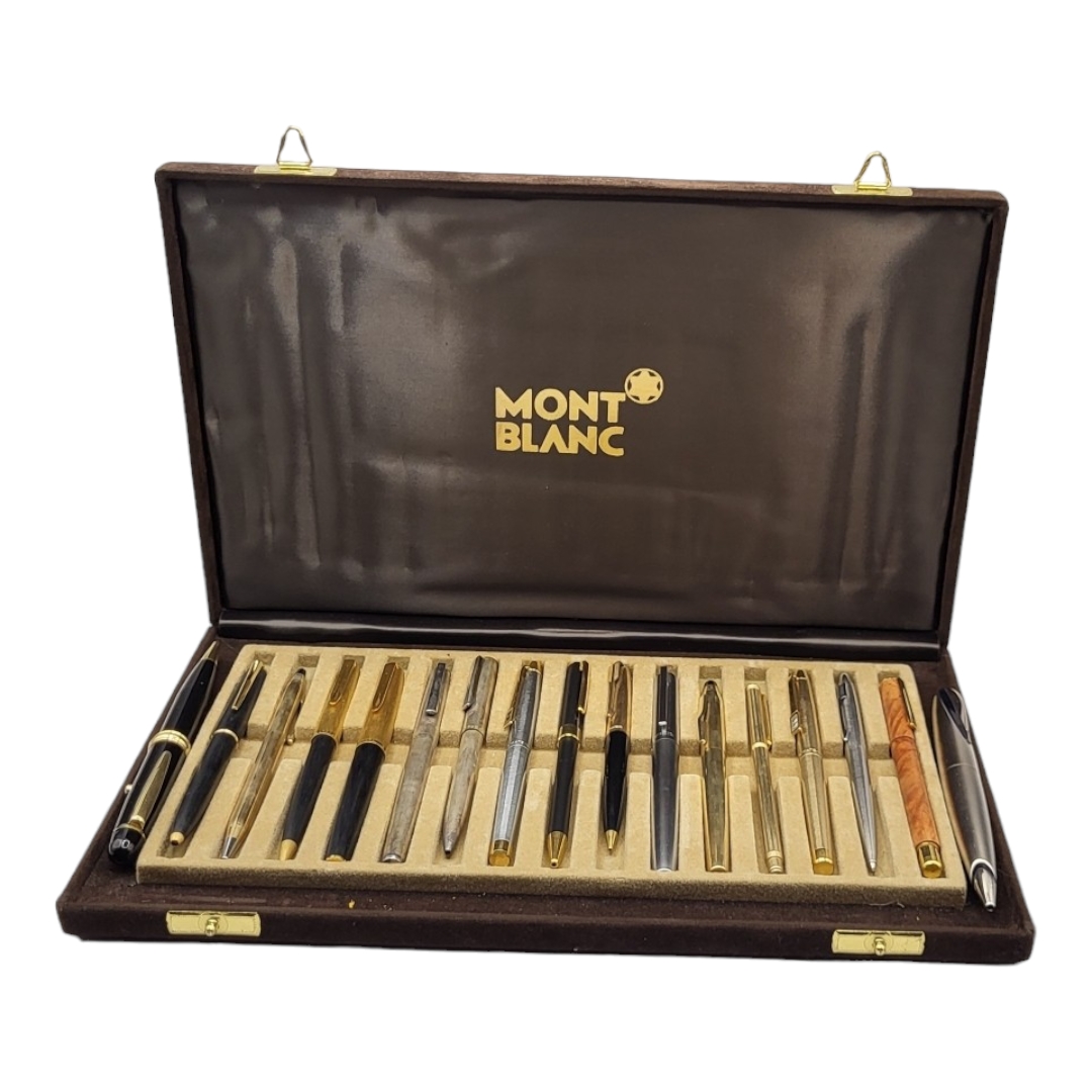 A COLLECTION OF 29 FOUNTAIN PENS, BALLPOINT PENS & PENCILS, TO INCLUDE EXAMPLES FROM MONT BLANC, - Image 12 of 15