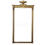 MANNER OF ROBERT ADAM, A LARGE EARLY 19TH CENTURY CARVED GILTWOOD AND GESSO NEOCLASSICAL PIER MIRROR